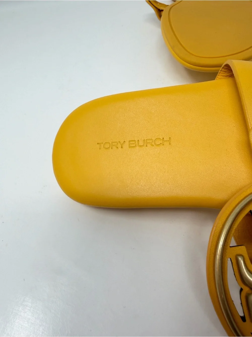 Tory Burch Metal Miller Sandals Leather Yellow Size 6.5